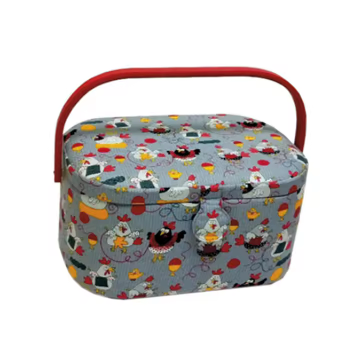 RICAMI - CE00433 Costurero ovalado con asa con unas medidas de 30x21x17cm - 1