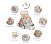 MS Montessori MIMO - MONTI - MAXI - Andador de madera para bebés - Carrito correpasillos con juguetes y actividades para los primeros pasos - Caminador para bebé +12 meses - details 2