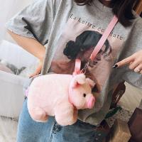 Bolso De Hombro Para Mujer Kawaii Rosa Con Cerdo De Peluche Suave Tote Con Cremallera Y Lazo Lindo Bolsa De Mano Para Estudiantes Y Niños - details 7