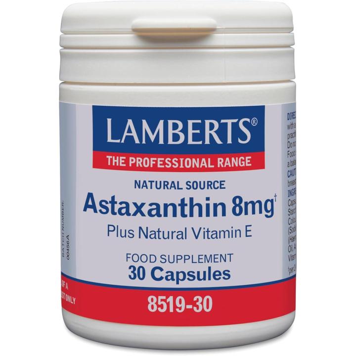 Lamberts Astaxantina 8 mg con Vitamina E Natural - 30 Cápsulas