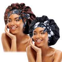 2PCS Boho Impresión Diadema De Satén Con Lazo Cierre Elasticidad Para Noche Y Baño Sombrero De Cabello Para Mujer Estilo Bohemio - details 2
