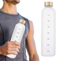 Botella de Agua Minimalista Motivacional con Marcador de Tiempo 1000ml Negro - details 1