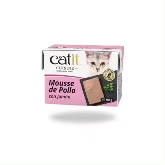 Hagen Tropican Mascotas Alimento Húmedo para Gato Catit Cuisine 95 Gr Mousse Pollo con Jamón - Comida Húmeda de Alta Calidad - 1