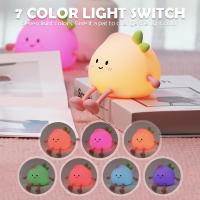 Lámpara Nocturna De Silicona De Pera Lindo Recargable LED 7 Colores Control Por Toque Para Dormitorio Regalo De Navidad - details 0
