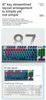 Teclado Mecánico AULA F3001 Bluetooth Sin Cables Con Panel Metálico Doble Inyección Y Efecto De Iluminación Cool 87 Teclas - details 6