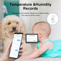 Sensor De Temperatura Y Humedad WiFi Tuya Blanco Para Casa Inteligente Batería Poderada Monitoreo Por APP Alexa Google - details 6