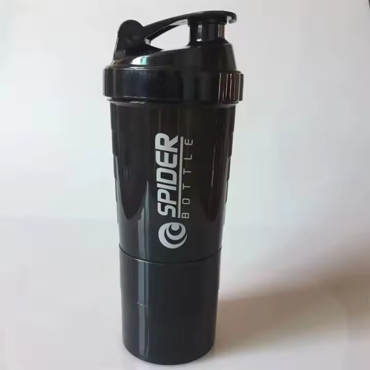 Botella De Ejercicio Para Construir Musculo 3 Capas Mezclador De Proteína Y Batido Deportivo De Gran Capacidad Regalo Fitness - 1