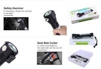 Linterna Táctica Multifuncional USB Recargable Solar Para Supervivencia Al Aire Libre Con 10 Funciones Rompe Vidrio De Emergencia Torcha Para Camping Y Coche - details 9