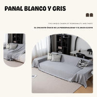DEKORA SOUL - Colcha Multiusos de Tejido Espiga, Plaid Suave y Transpirable para Sofá y Cama - Diseño Elegante en Varias Medidas - details 1
