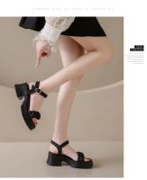 Sandalias De Tacón Grueso Estilo Hada Para Mujer Zapatos De Playa Moda Verano 2024 Suela Gruesa Comodidad Casual Zapatos Para Mujer - details 1