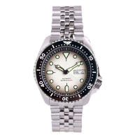 Reloj De Pulsera Hombre SKX Tandorio Diver Acero Inoxidable Movimiento NH36 3.8 Corona 120 Clicks Bisel Pantalla Blanca Luminiscencia Verde Correa De Acero Inoxidable Resistente Al Agua 20 Bar - details 10