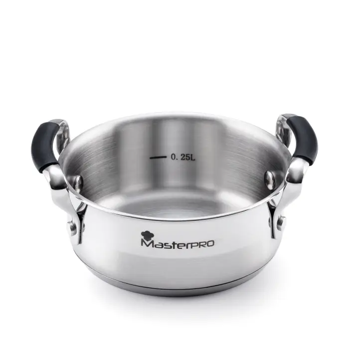 Masterpro Cacerola 12cm Acero Inoxidable Inducción  con Asas Ergonómicas - Alta Calidad y Resistencia - 1