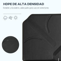 Outsunny Base para Sombrilla de 4 Piezas Soporte para Parasol Rellenable con Arena 72 kg o Agua 56 kg para Jardín Patio Terraza Negro - details 5