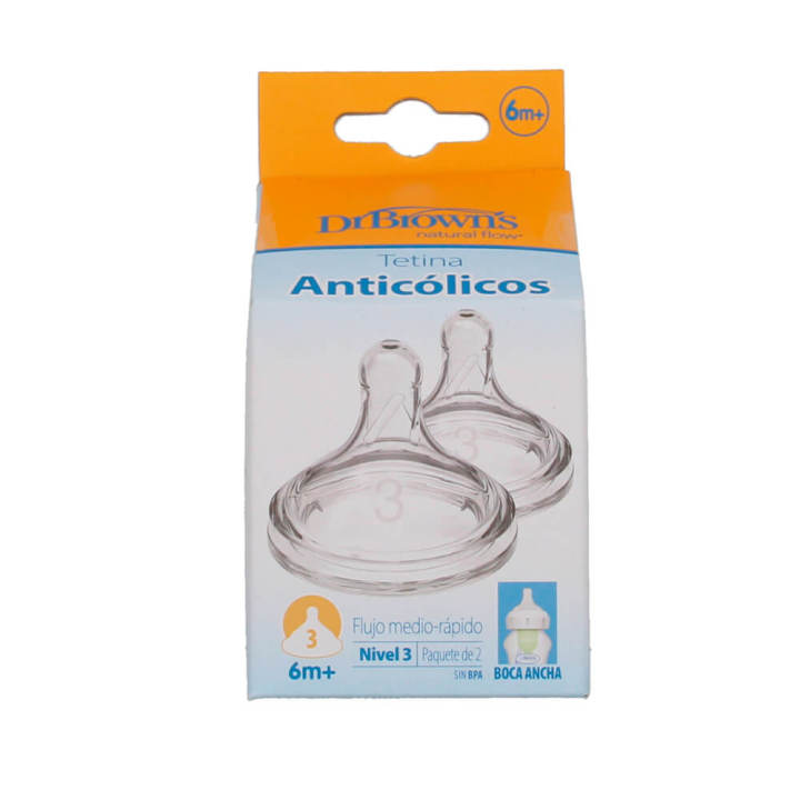 Dr. Browns Tetina Boca Ancha Nivel 3 +6M