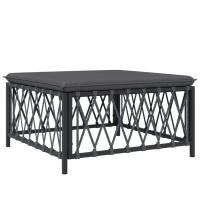 vidaXL Taburete de jardín con cojín tela tejida antracita Blanco, Antracita, Conjunto Terraza Muebles Jardín Exterior Juego de Muebles de jardín Mueble Jardín Exterior Muebles de Salon Exterior - details 0