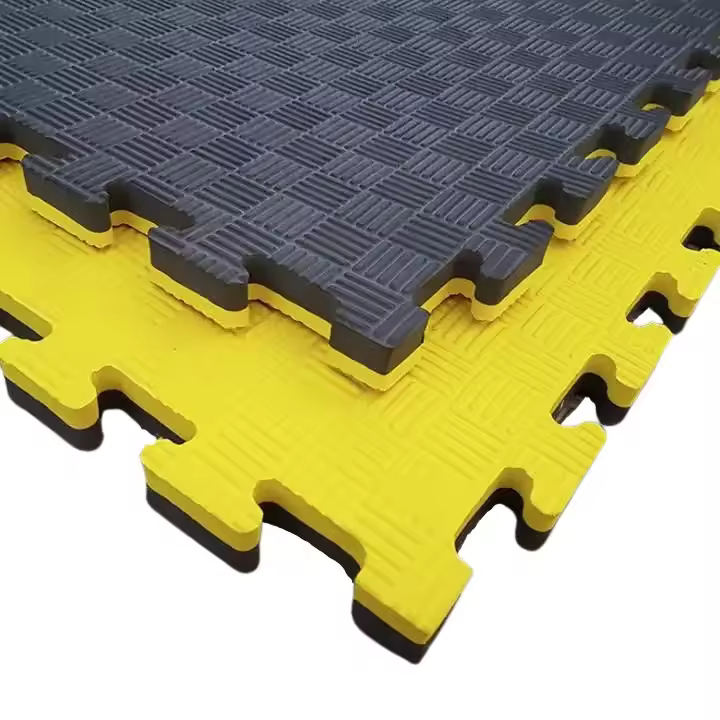 Fitness Tech Tatami Profesional Puzzle 100x100x4 cm Negro y Amarillo Suelo - 1