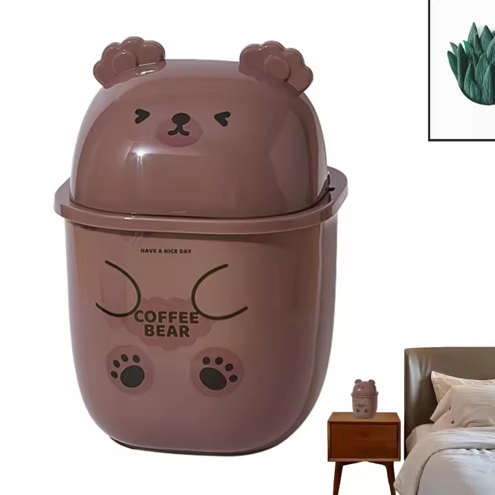 Bear Generic Cute Countertop - Contenedores de basura de cocina, cubo de basura para mesa de centro, r, baño, cocina, lavandería - Contenedores, mesa, r, baño, , - 1