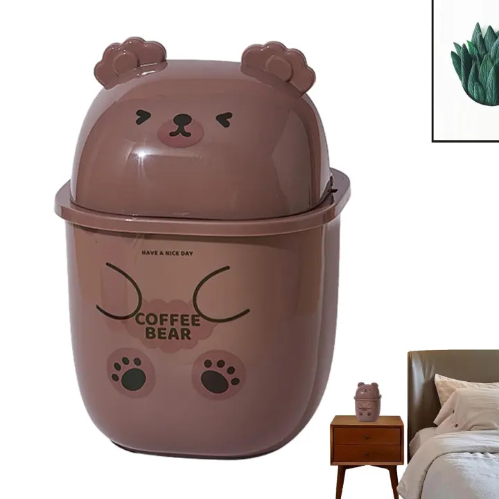 Bear Generic Cute Countertop - Contenedores de basura de cocina, cubo de basura para mesa de centro, r, baño, cocina, lavandería - Contenedores, mesa, r, baño, , - 1