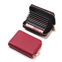 Cartera De Tarjetas De Negocio Para Hombres Y Mujeres En Gris PU Cuero Protegido Monedero Con Cierre De Cremallera 20 Espacios Para Tarjetas - details 7