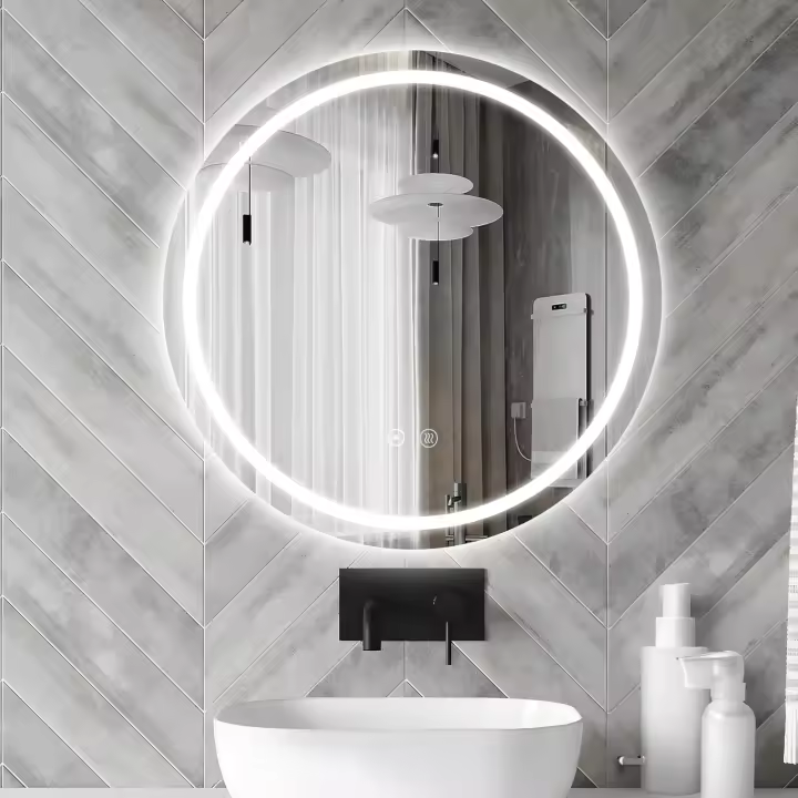 LED Espejo de baño, Espejo de baño con iluminación con 3 Colores de luz Regulables, Espejo de baño con función de Memoria e Interruptor táctil - 1
