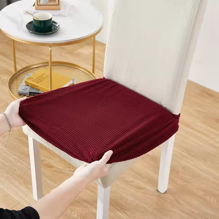 Funda de Silla Jacquard  Cubierta de Asiento de Silla Cuadrada Cojín para Comedor Cocina Banqueta Hogar Anti-Sucio Material Poliéster Hecho en China - 1