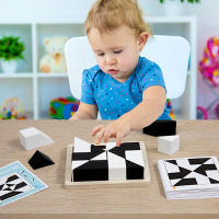 Alta calidad Montessori forma geométrica rompecabezas bloques de construcción de madera 3D rompecabezas niños educación lógica pensamiento entrenamiento juego - details 0