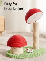 Juguete Para Gatos Durable De Madera Sólida Con Ropa De Sisal Patas De Mushroom Divertido Juego De Afilado De Uñas Y Protección De Muebles Para Gatos Pequeños Y Gatitos - details 3
