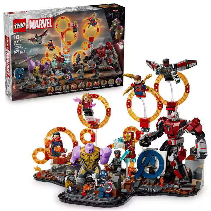 LEGO 76323 Marvel Batalla Final de Vengadores: Endgame, Set Construible de Superhéroes, 10 Figuras, entre Ellas Iron Man, Iron Spider y Black Panther, Regalo para Niños y Niñas - 1