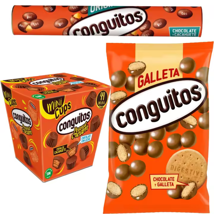 Pack Conguitos mini cups leche est 200g,semitubo 450 g, galleta leche bolsa 1kg - 1