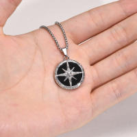 Collar masculino con colgante de ojo de tigre y estrella de 8 puntas - Acero inoxidable hipoalergénico - details 8