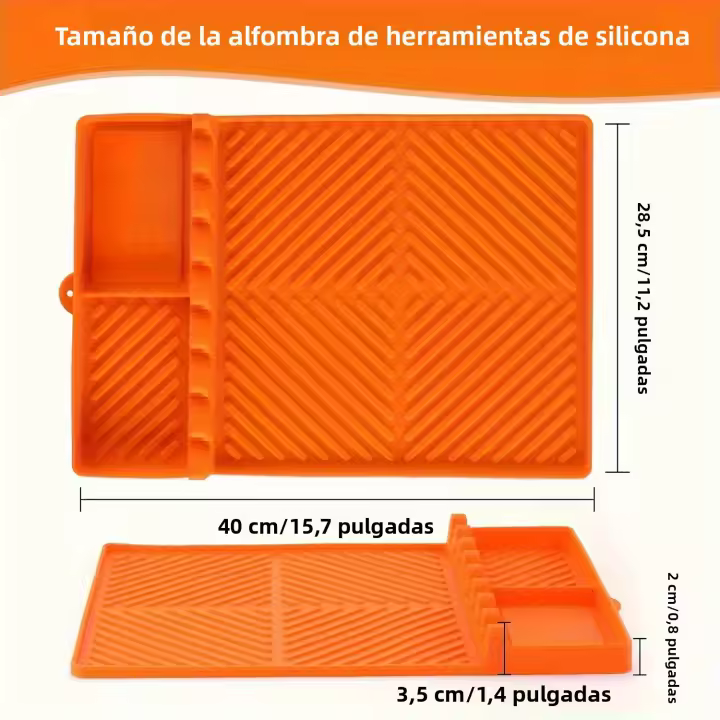 Mantel De Silicona Para Barbacoa Al Aire Libre Y Cocina Con Almohadilla De Sobrantes Y Soporte De Almacenamiento Para Herramientas De Barbacoa - 1