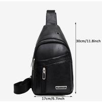 Nueva Bandolera De Cuero PU Para Hombre Bolsa De Pecho Para Viaje Cruzada Negra Estilo Casual Sling Bolsa De Hombro Mensajero - details 14