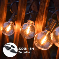 Cadena De Luces LED G40 15M IP44 Impermeable Luz De Navidad Amarilla Cálida Para Jardín Decoración De Boda Al Aire Libre - details 3