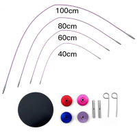Juego De 12 Pares De Agujas De Tejer Interchangeables De Aluminio Con Oxígeno Doble Color Desmontables Herramientas De Tejer Para Manualidades Y Creación De Ropa - details 2