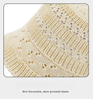 Gorro De Pescador De Verano Para Mujer Tejido Al Hilo Sombrero De Playa Transpirable Panama Casuales Unisex Viaje De Campo - details 6