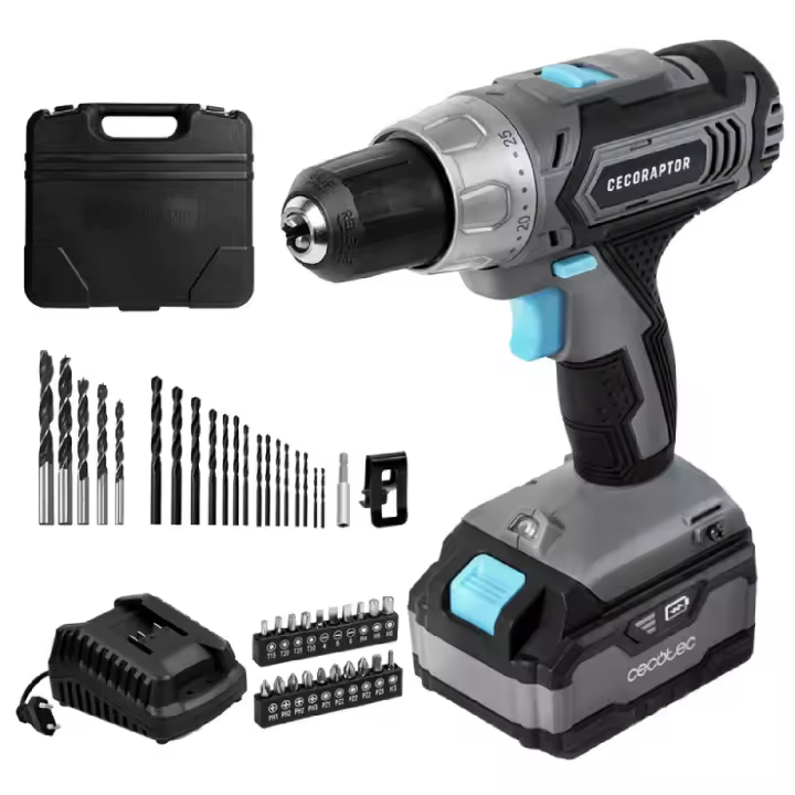 Cecotec Taladro de Batería CecoRaptor Perfect Drill 4020 Advance. Batería 20 V y 4000 mAh, Velocidad sin carga de 1550 rpm - 1