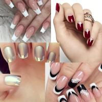 3PCS Guías De Uñas Francesas Autocolantes Blancos Para Decoración DIY Herramientas deStencil Y Decales De Punta De Encaje - details 4