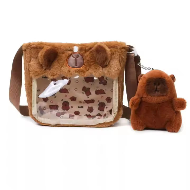 Mochila De Pellejo De Capybara Para Estudiantes Y Parejas Mochila De Hombro Animal Unisex Con Línea De Spandex Adecuada Para Escuela - 1
