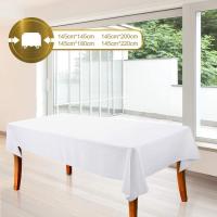 Mantel Blanco Rectangular Brillante De Color Sólido Para Comedor Café Hotel Banquete Boda Fiesta Tamaño 145cmX200cm 145cmX220cm - details 3