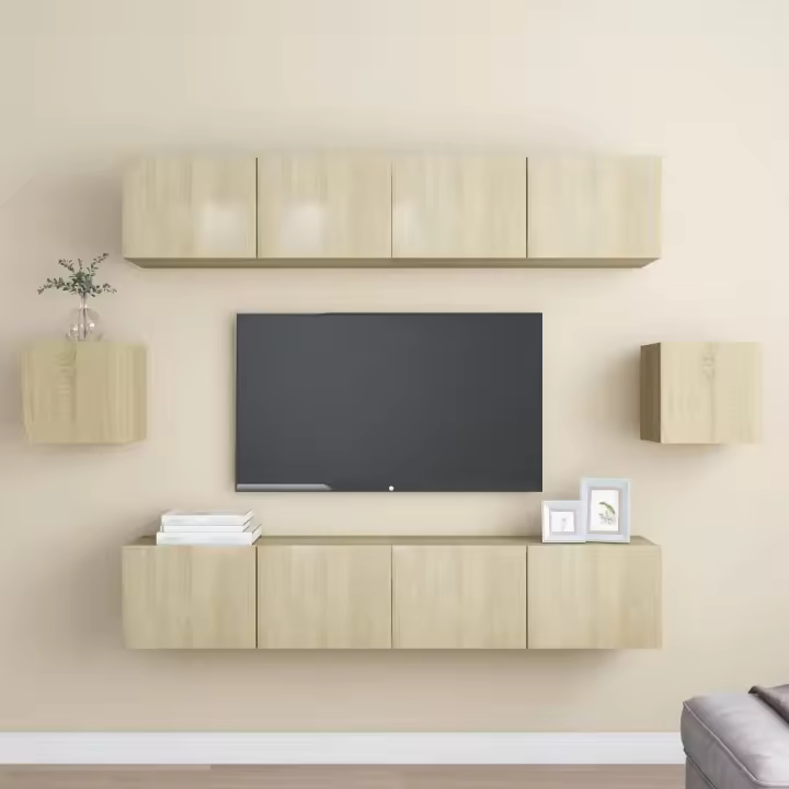 vidaXL Juego de muebles de salón 6 piezas roble Sonoma - 1