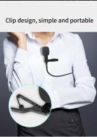Mini Micrófono Portátil Con Colar Clip Para Transmisiones En Vivo Y Grabación De Computadora Reducción De Ruido Color Rojo - details 5
