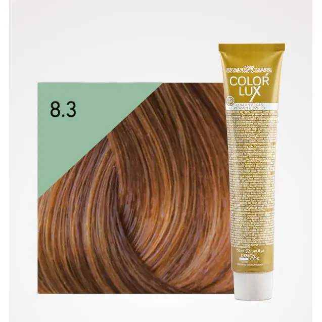 Tinte en Crema Color Lux 100ml: 8.3 Rubio Claro Dorado - Design Look - 1