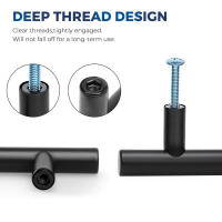 Manija De Acero Inoxidable Para Armario Y Cajón Negra Moderna Pullas De Cocina Y Gabinete Knobs De Manija De Mano - details 2