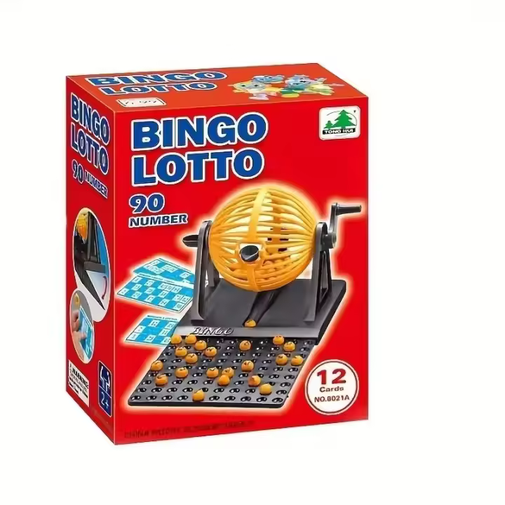 Juego De Bingo Deluxe Con Caja Máquina De Lotería Y Fichas Mini Juego De Tablero Para Fiestas Familiares - 1