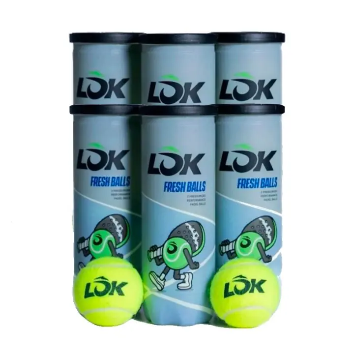 6 BOTES PELOTAS LOK FRESH BALLS SNP, ideales para intensas competiciones o exigentes entrenamientos gracias a su alta durabilidad y rebote consistente y veloz. Tacto suave. - 1