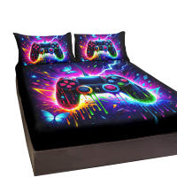 Juego De Sábana Coloreada Con Imagen De Mariposa Azul Para Control De Videojuegos 3 Piezas Con 2 Fundas Para Almohadas Poliéster Moderno Para Cama - details 7