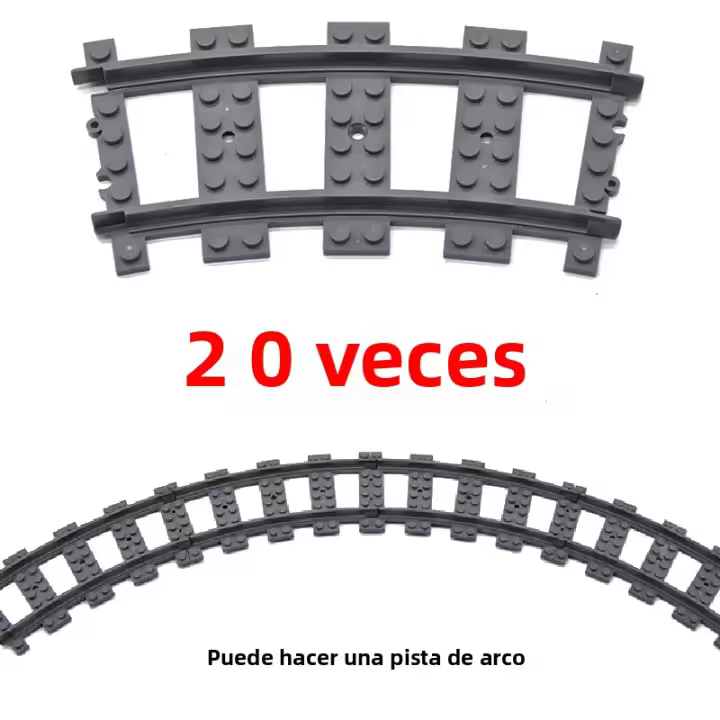 Bloques De Construcción Flexible Para Ferrocarril City Bricks Partes De Ferrocarril R56 R72 R88 R104 Curvas Accesorios Compatible Con Lego Para Niños Y Adultos - 1