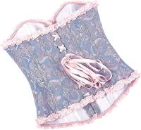 Overbust Sweetheart Lace Up Plastic Bones Corset Bustier Top para mujer - details 3