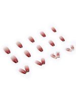 24PCS Set De Uñas Postizas Con Parches Gradiente Amor Manzana Bow See Photochromic Stereo Wear Resina Unisex Para Fiestas Y Uso Diario - details 3