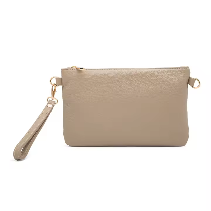Bolso Clutch Mujer with Correa para el HOMBRO, Bolso de fiesta, mini Bolso Piel authentic Suave, Made in Italy, Modelo Mya, Clutch Arena - 1